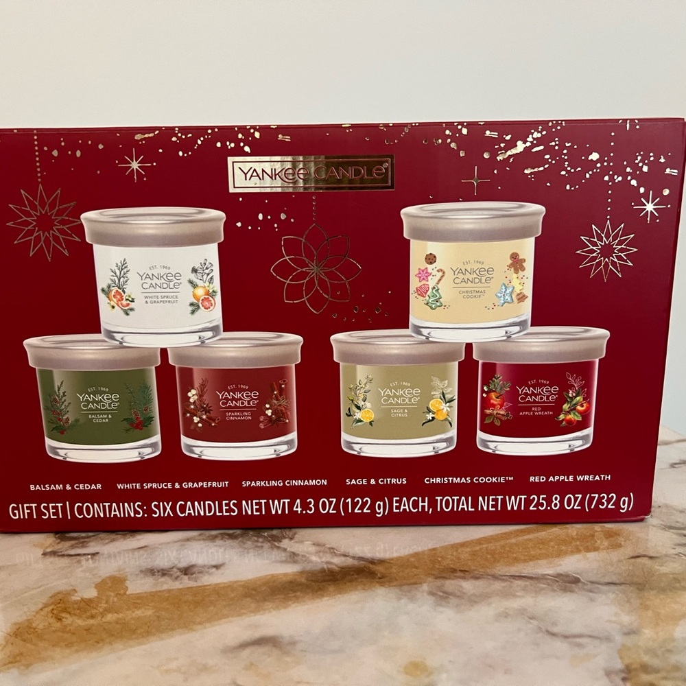 Yankee candle Christmas gift set 6 candles NEW